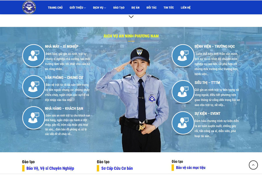 Thiết kế web công ty bảo vệ đẹp, chuyên nghiệp, chuẩn SEO