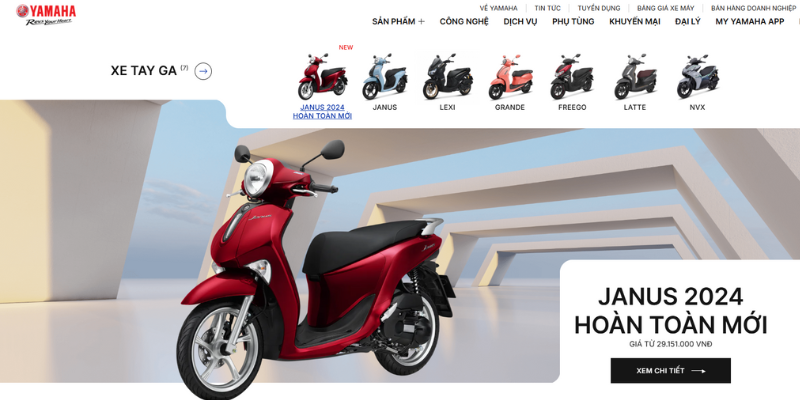 Thiết kế web xe máy