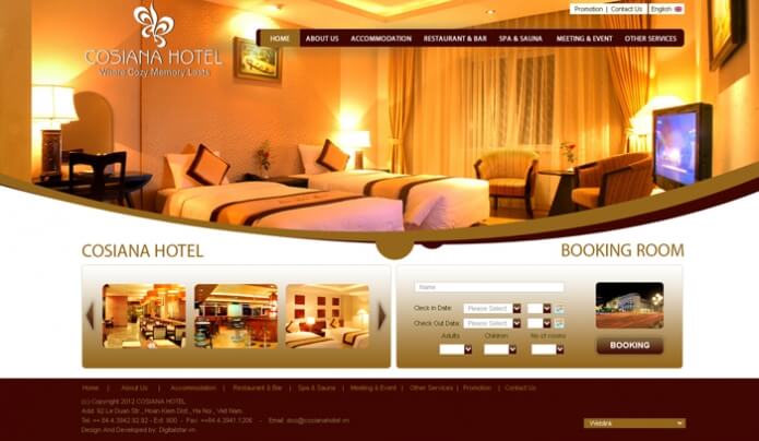 Thiết kế website khách sạn đẹp giúp doanh nghiệp dễ quảng cáo chương trình khuyến mãi