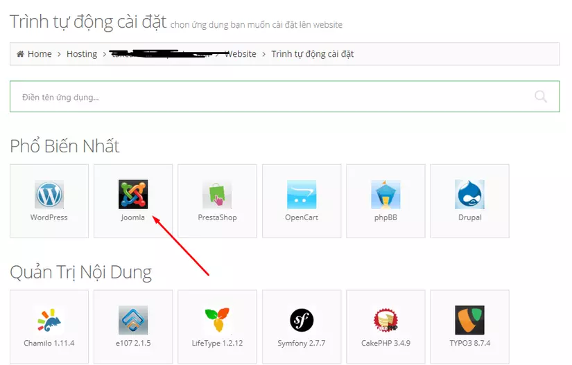 Hướng dẫn cài đặt công nghệ Joomla