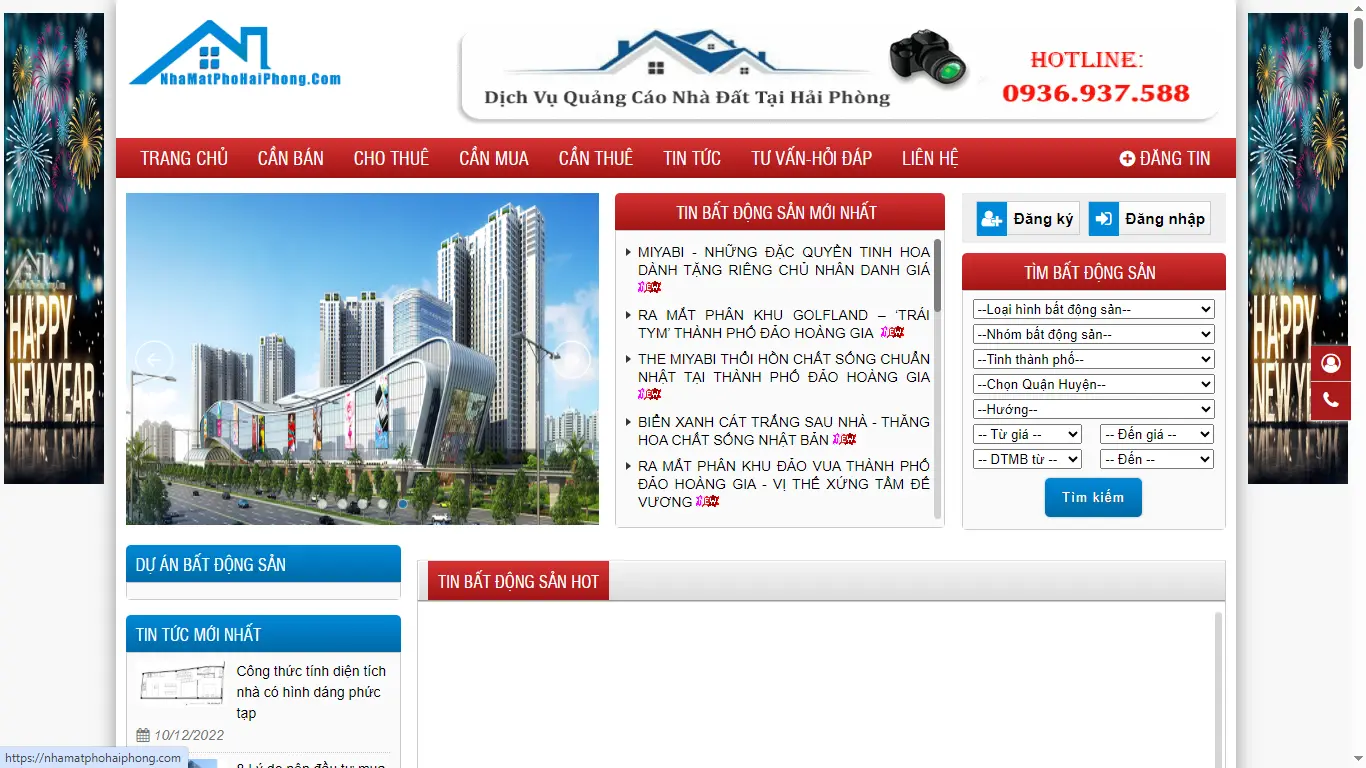 Thiết kế website Bất Động Sản Nhà Mặt Phố Hải Phòng