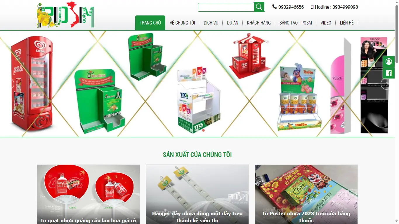 Thiết kế web Công ty sản xuất POSM