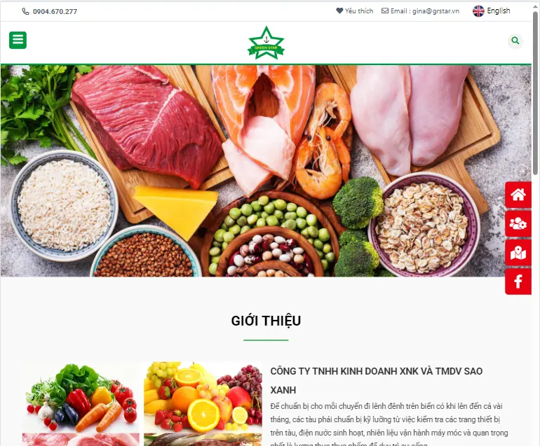 Thiết kế web Công ty Sao Xanh