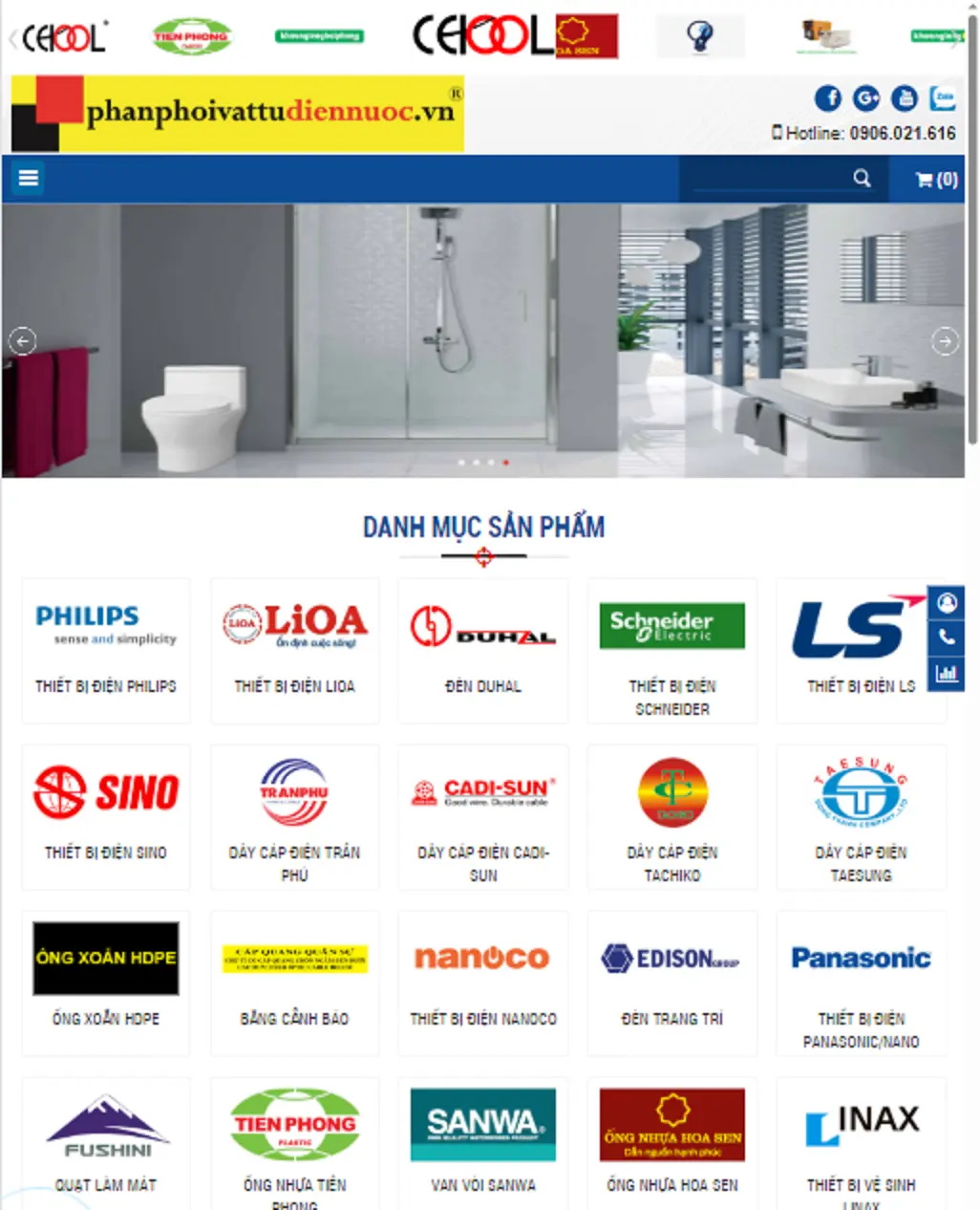 Thiết kế web Phân Phối Vật Tư Điện Nước