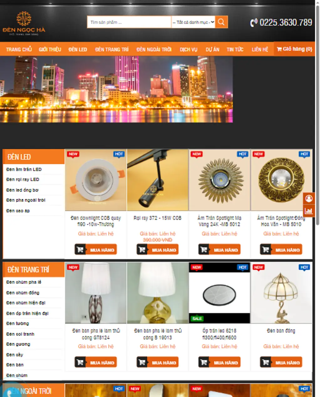 Thiết kế website Đèn Ngọc Hà