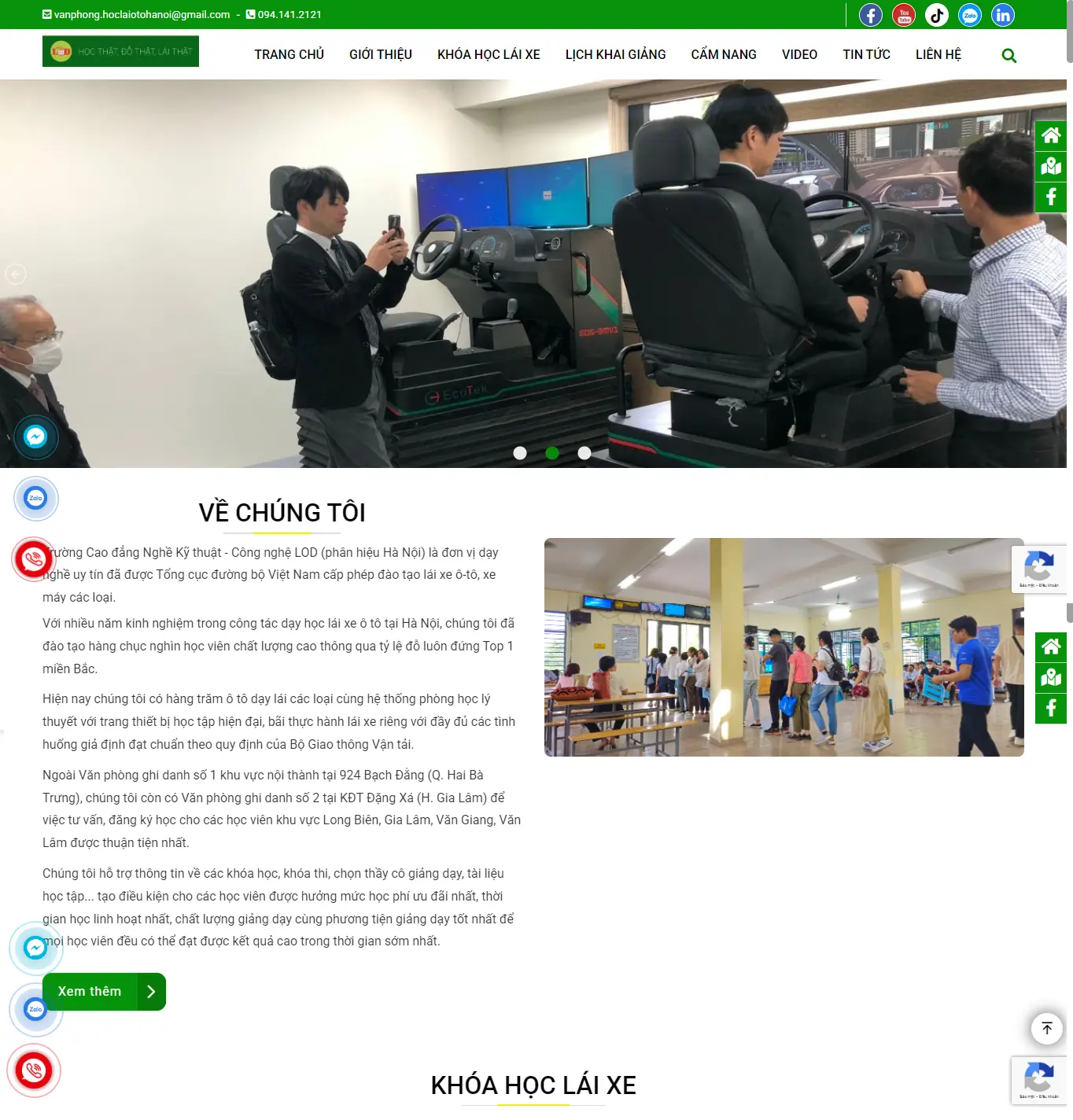 Thiết kế web Học lái ô tô Hà Nội