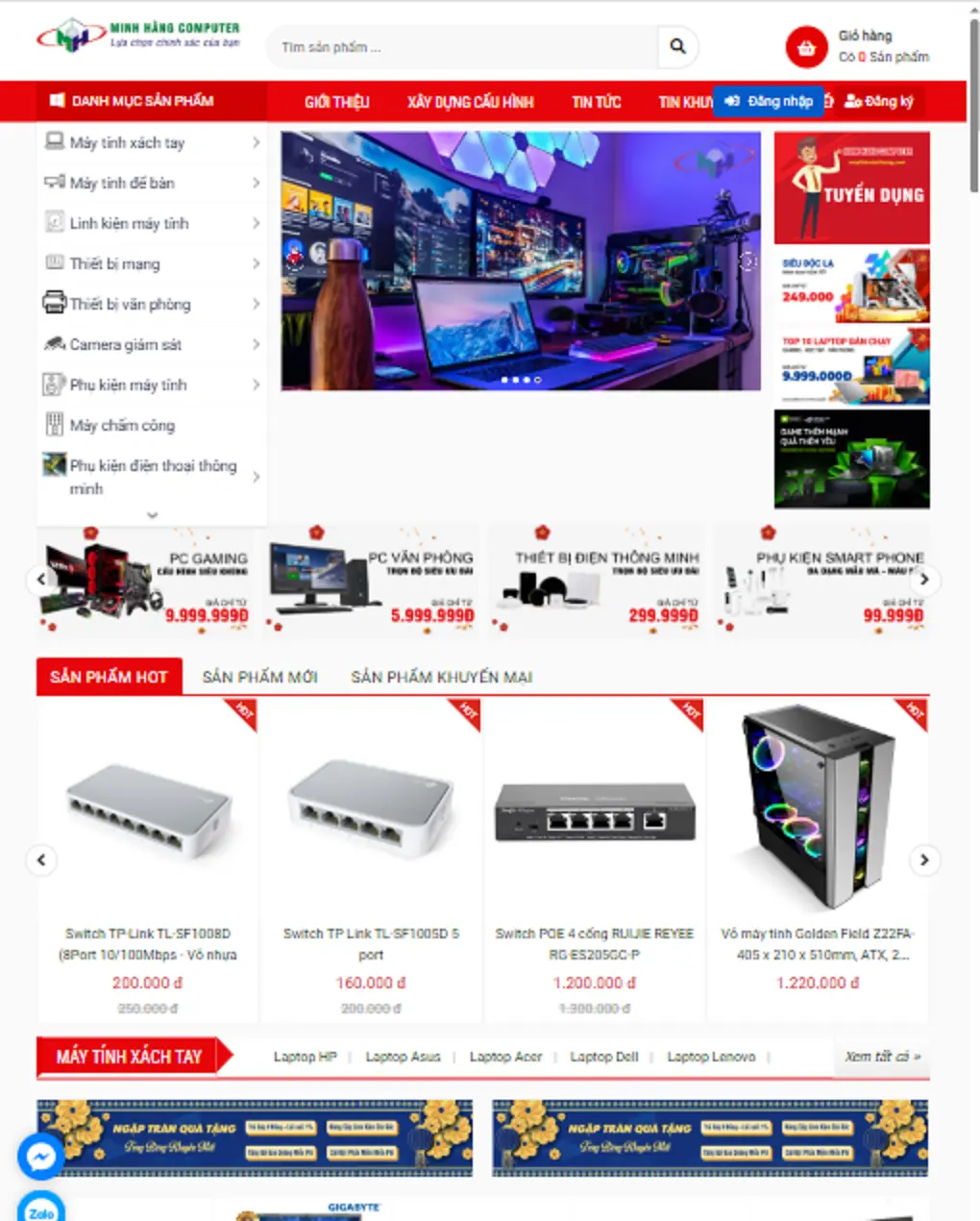 Thiết kế web Minh Hằng Computer