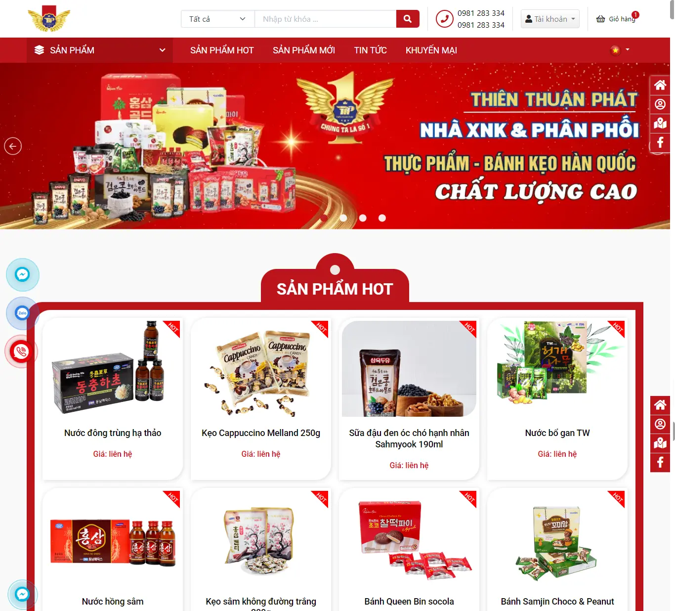 Thiết kế web Shop Thiên Thuận Phát