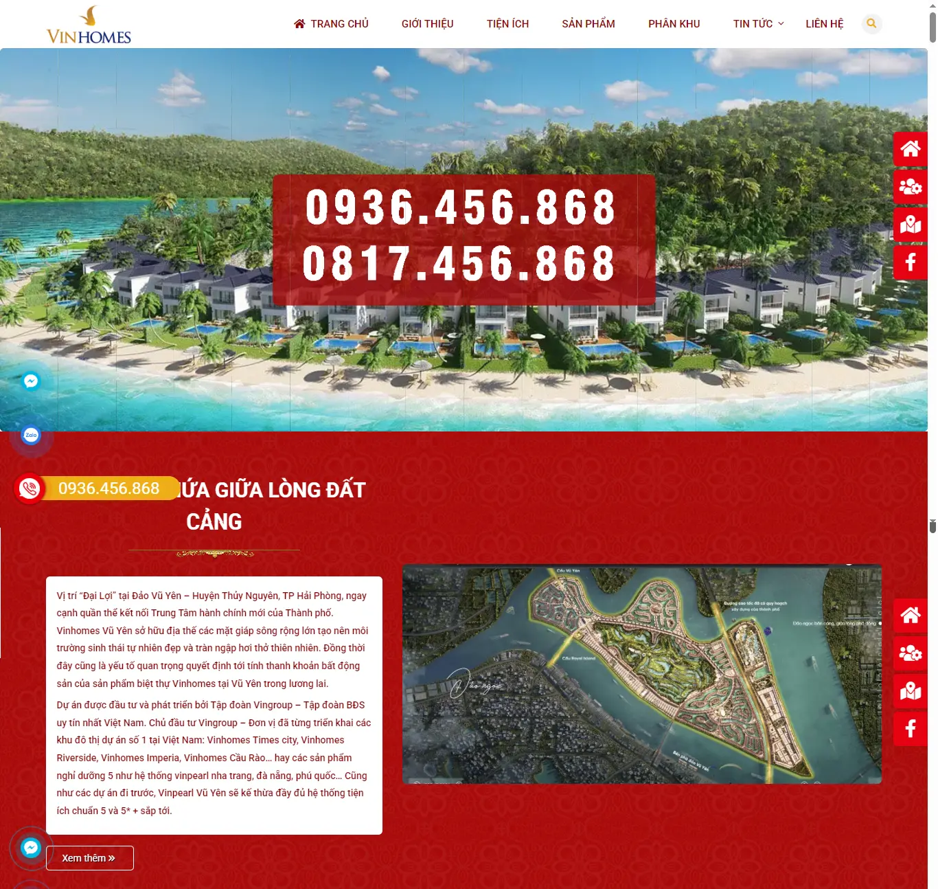 Thiết kế web Vinhomes Vũ Yên