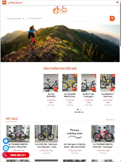 Thiết kế website Xe Đạp Thể Thao Hải Phòng